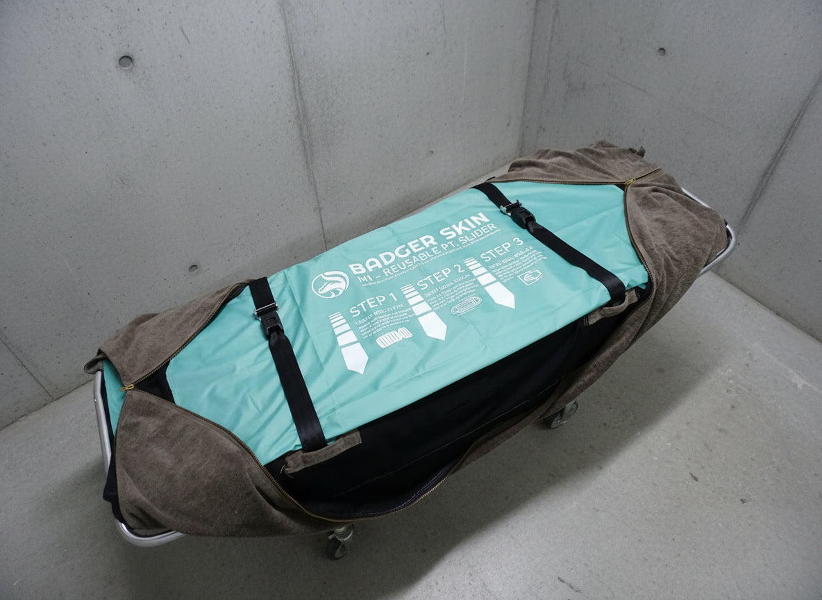 Mortuary Patient Handling Kit - Doty Belt Medical Model 3-Belt Body Handling Kit with Badger Skin M1 Slider System