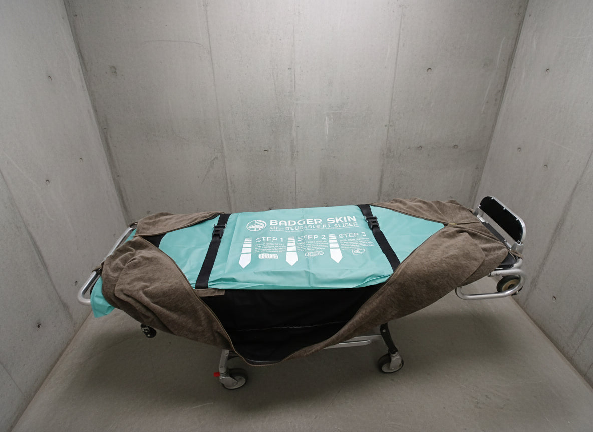 M1 Patient Slippery Slider for Mortuary Cot Stretcher compatible with full zip Stretcher Cover by Badger Skin™